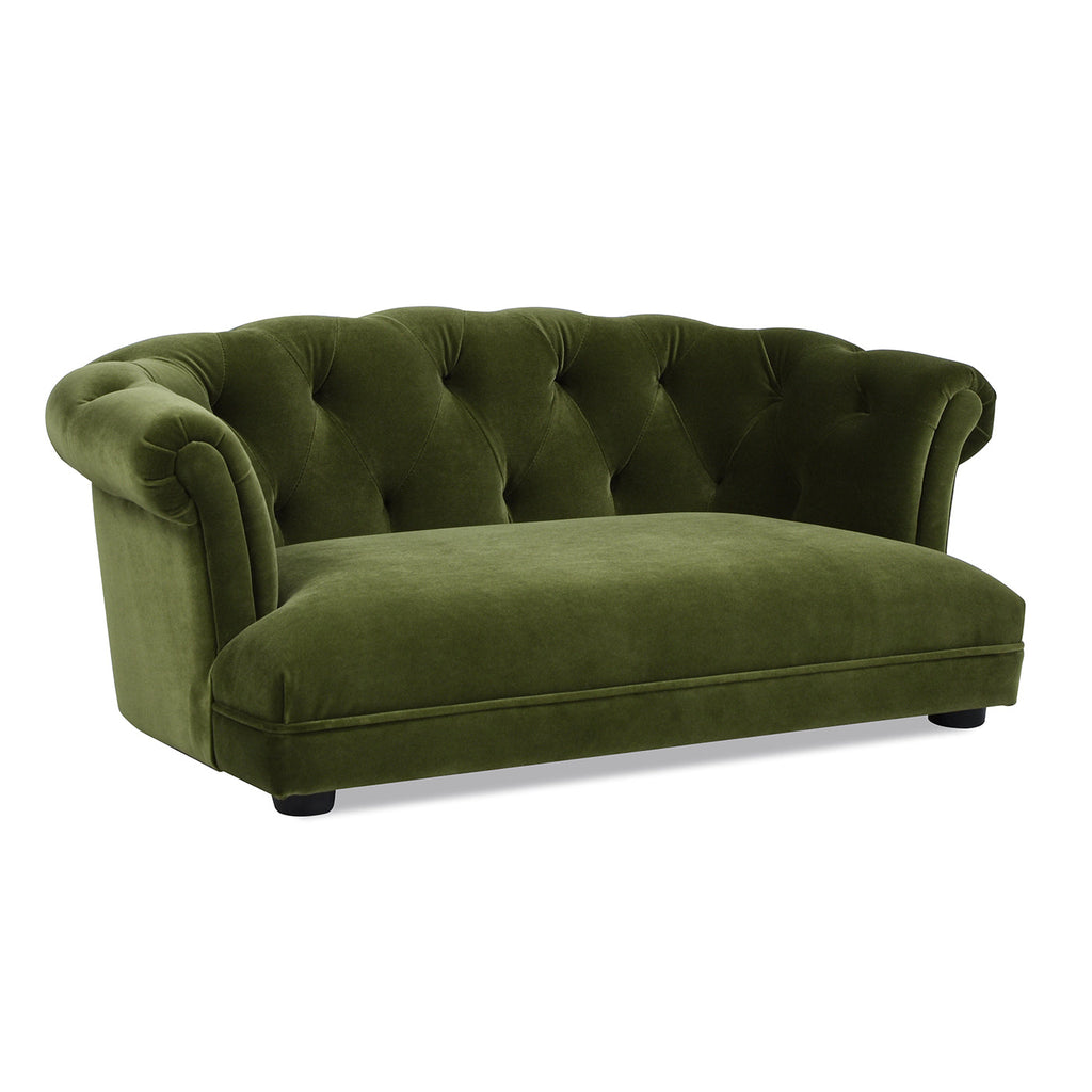 Kiki 36.5' Chesterfield Dog Sofa Bed, Medium, Olive Green Performance Velvet