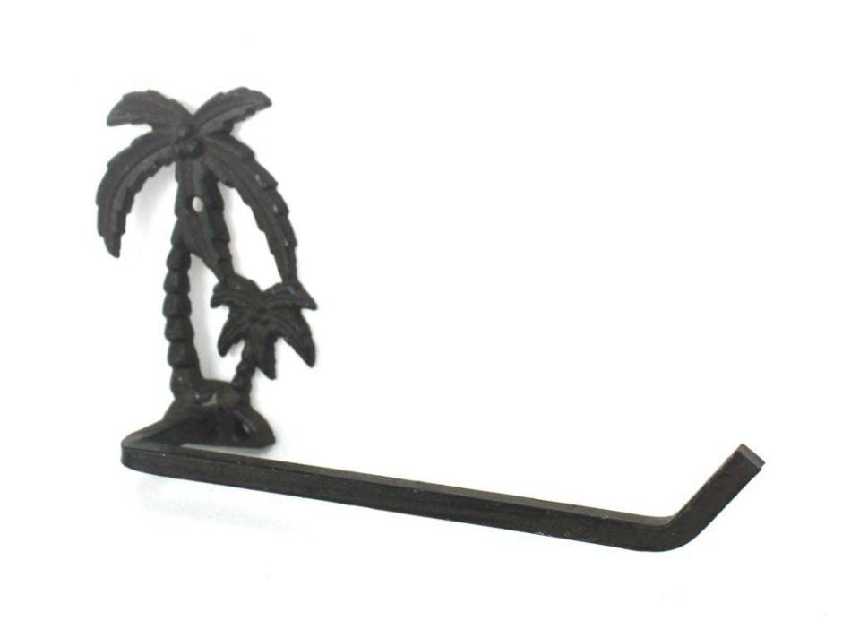 Cast Iron Palm Tree Toilet Paper Holder 10""