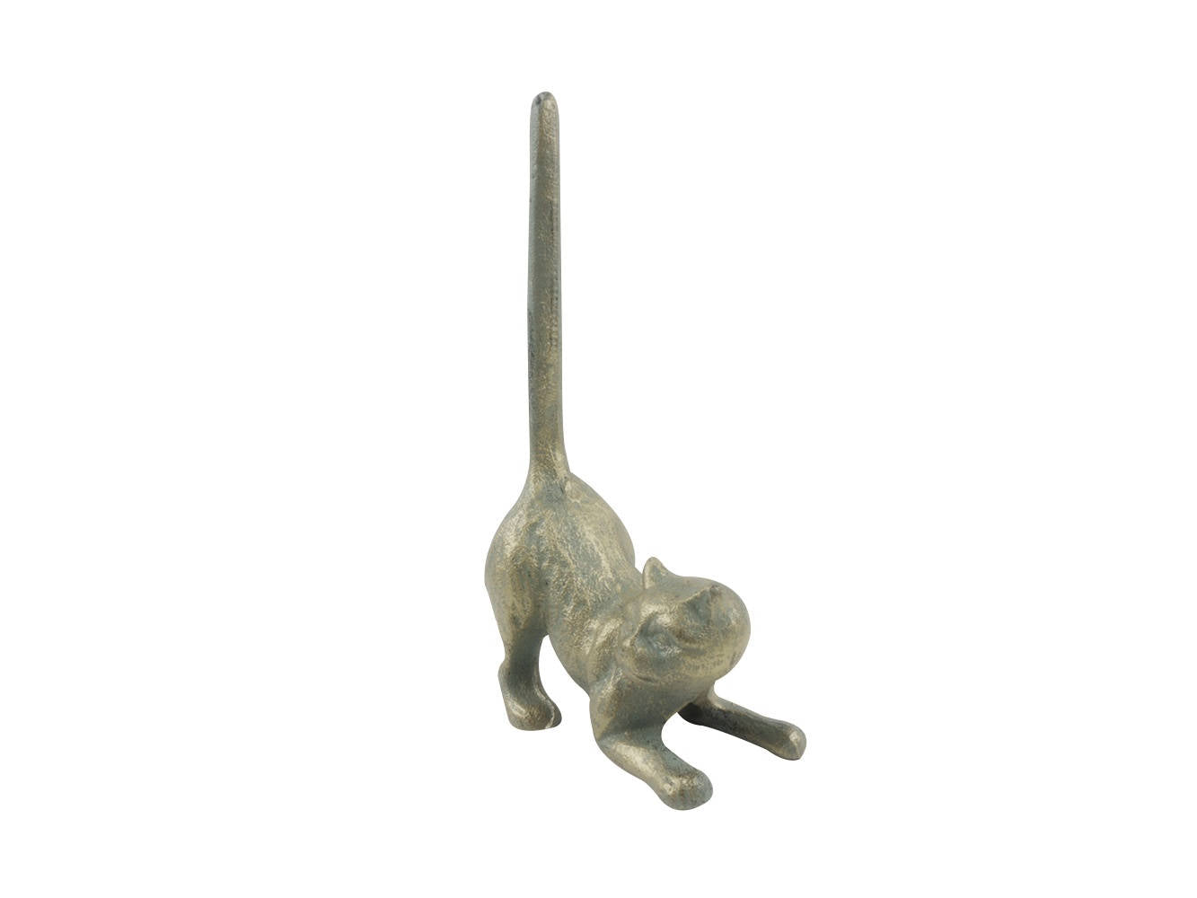 Antique Bronze Cast Iron Cat Paper Towel Holder 10""