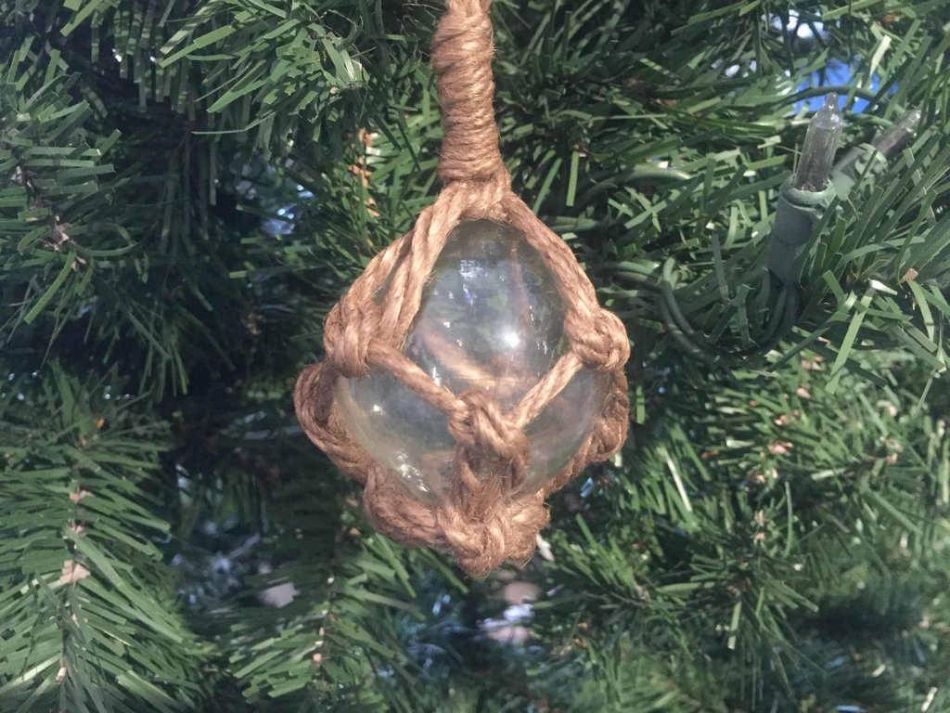 Clear Japanese Glass Ball Fishing Float Decoration Christmas Ornament 2""
