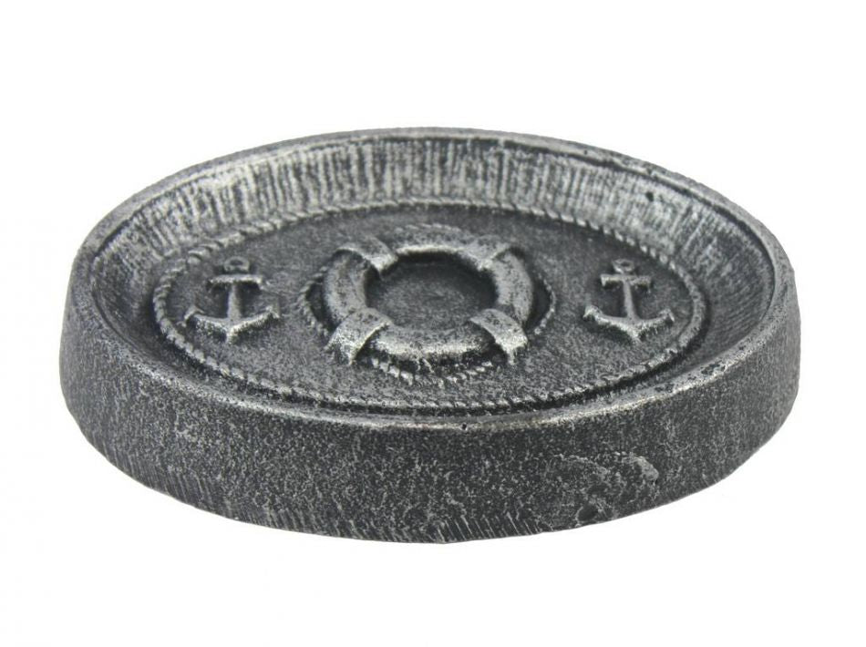 Antique Silver Cast Iron Decorative Anchors And Lifering Bowl 8""