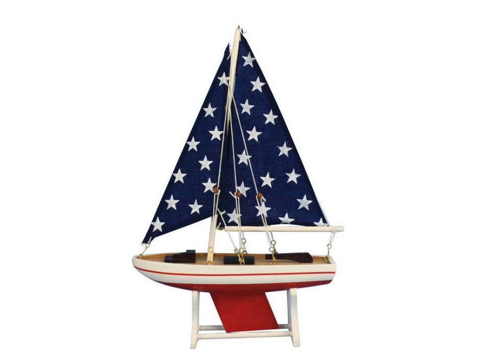Wooden It Floats 12"" - Big Stars Floating Sailboat Model