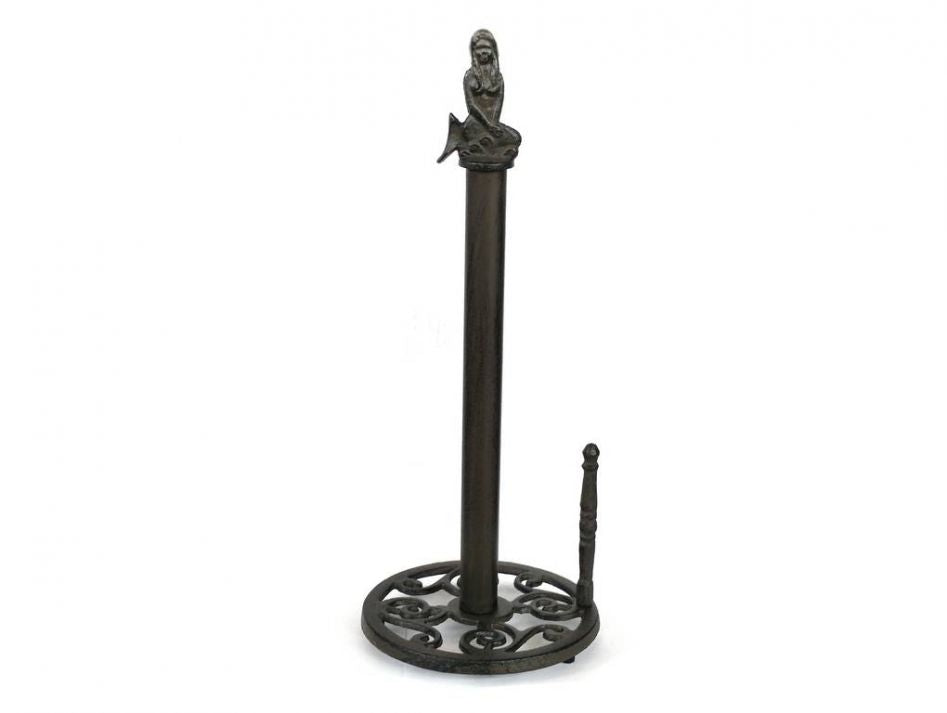 Cast Iron Mermaid Paper Towel Holder 16""