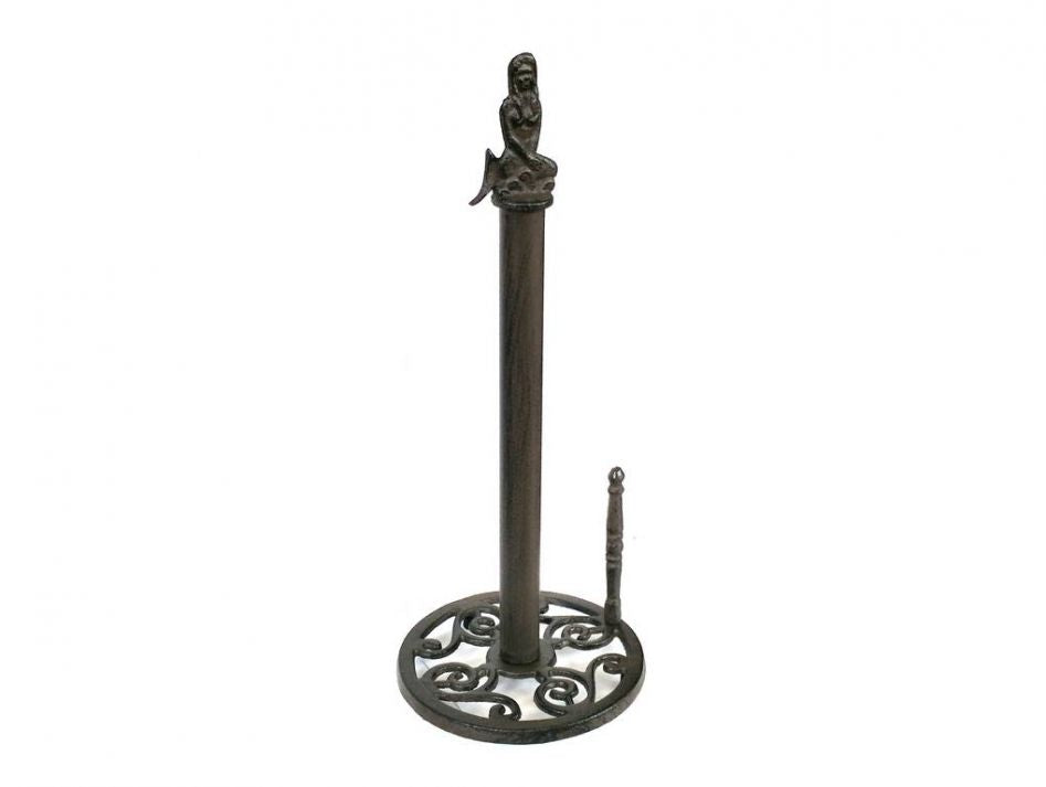Cast Iron Mermaid Paper Towel Holder 16""