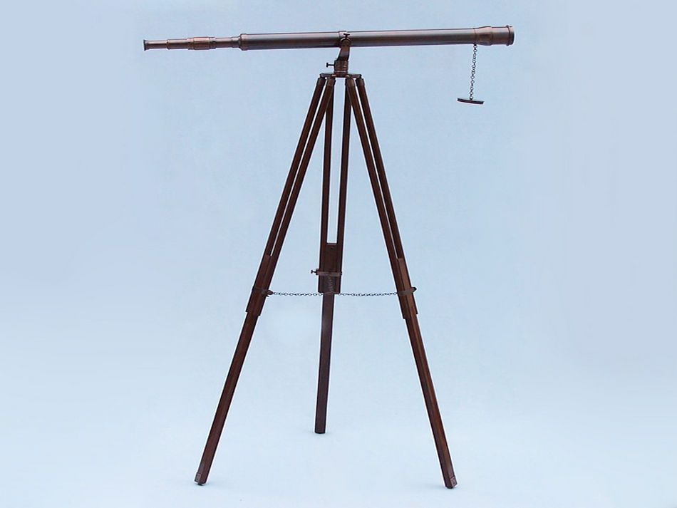 Floor Standing Antique Copper Galileo Telescope 65""