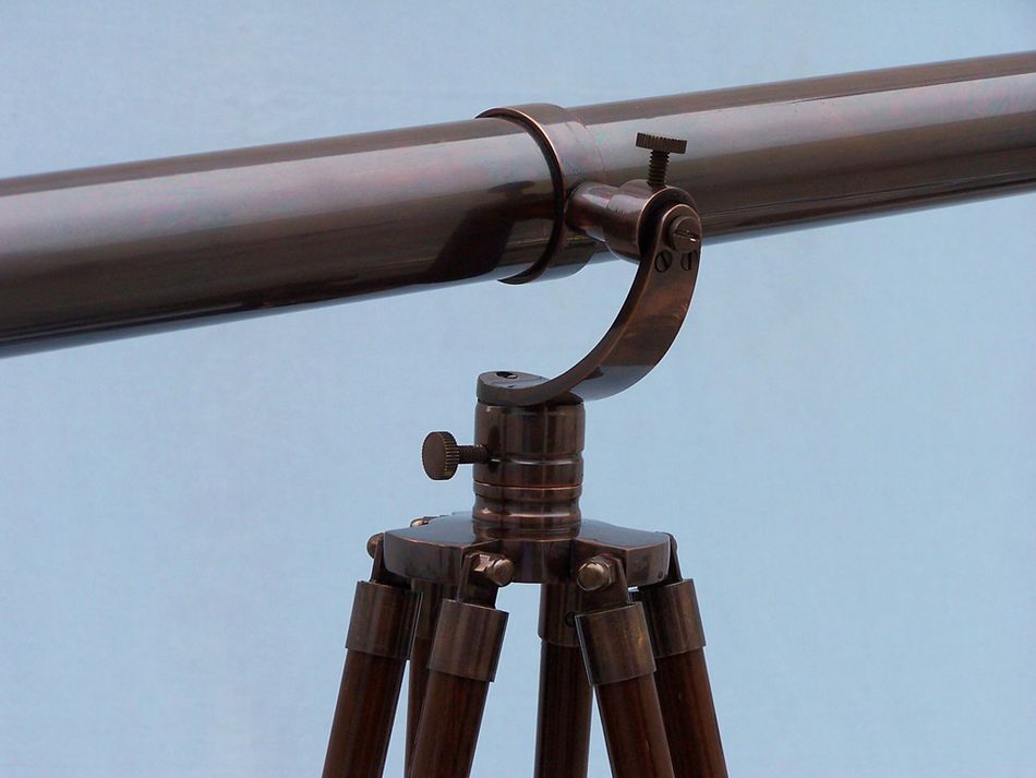 Floor Standing Antique Copper Galileo Telescope 65""