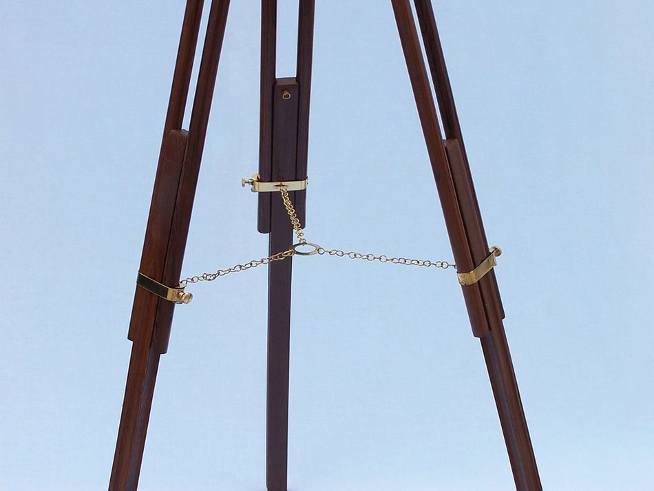 Floor Standing Brass/Wood Galileo Telescope 65""