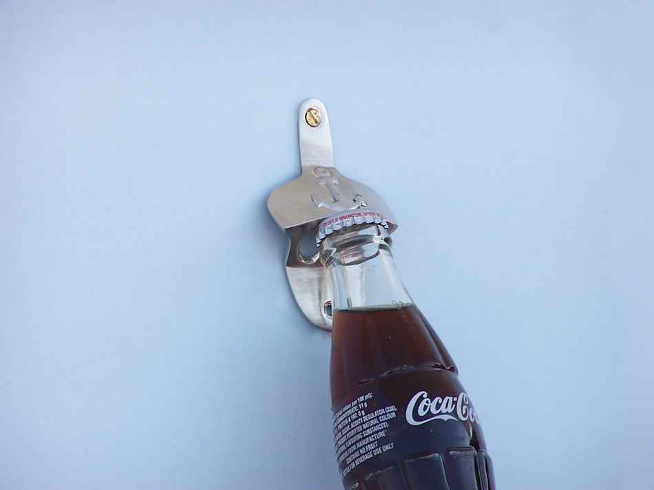 Brushed Nickel Wall Mounted Anchor Bottle Opener 3""