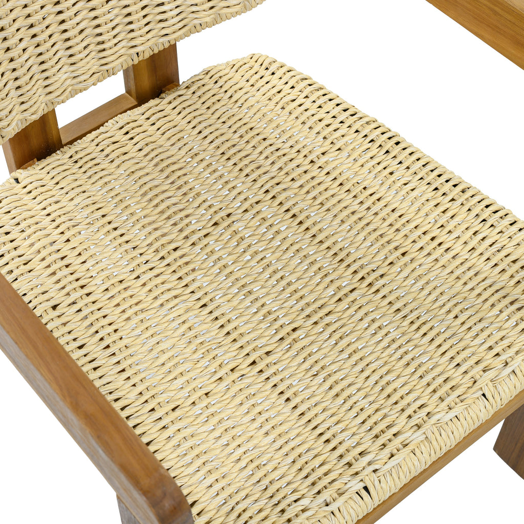 Outdoor Woven Rattan Chair Set Two Accent Chairs