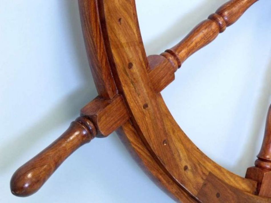 Deluxe Class Wood and Brass Decorative Ship Wheel 36""