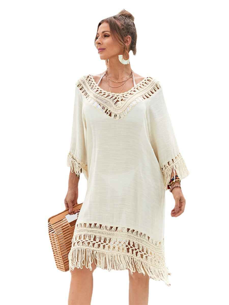 Women's Long Beach Dress Hand Crocheting Beach Dress