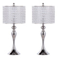 Ashland 27" Contemporary Metal Table Lamp Set in Polished Nickel
