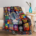 1 Pce Of Flannel With Various Lotus Tree Patterns, Soft And Fluffy, Multifunctional Outdoor Beach Camping, Living Room Sofa, Office Nap, Printed Blanket