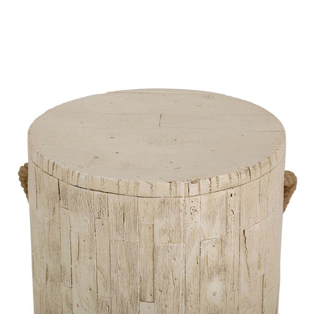 Outdoor Wood Grain Rustic MGO Side Table with Realistic Wood Vibe