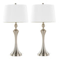 Flint 30" Contemporary Metal Table Lamp with USB Port