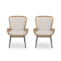 Outdoor Wicker Club Chair With Cushions (Set of 2)