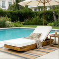 Acacia Wood Chaise Lounge with Cushion