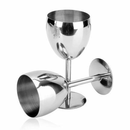Stainless Steel Tall Metal Wine Glass