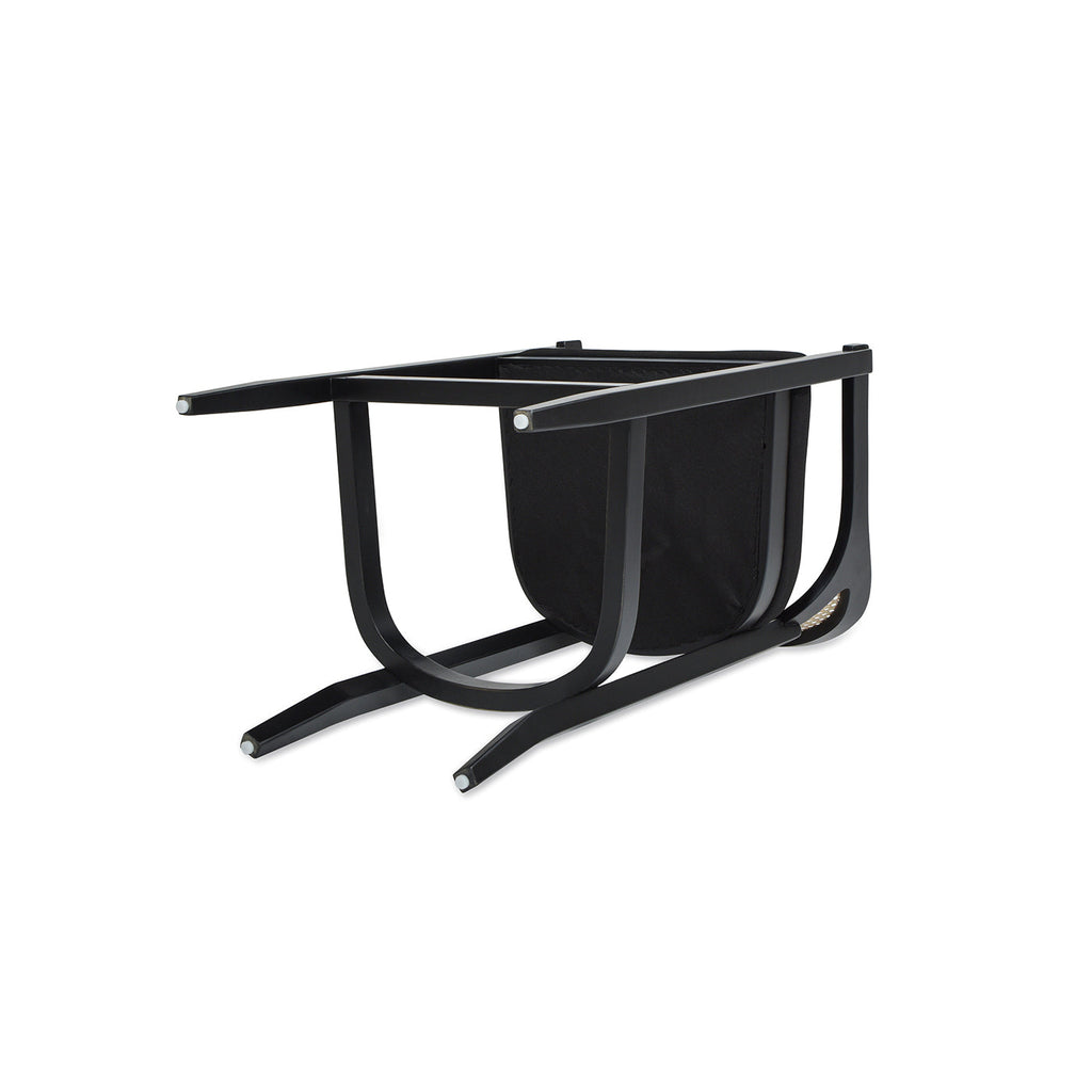 Americana Mid-Century Modern 30.5' Cane Back Bar Stool, Jet Black
