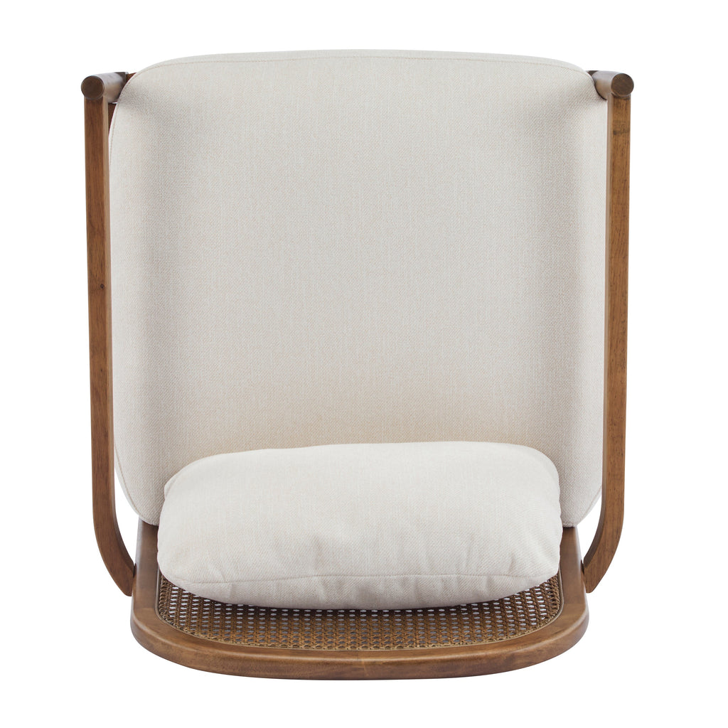 Elliston Rattan Backrest Solid Wood Accent Chair with Cushions - Set of 2