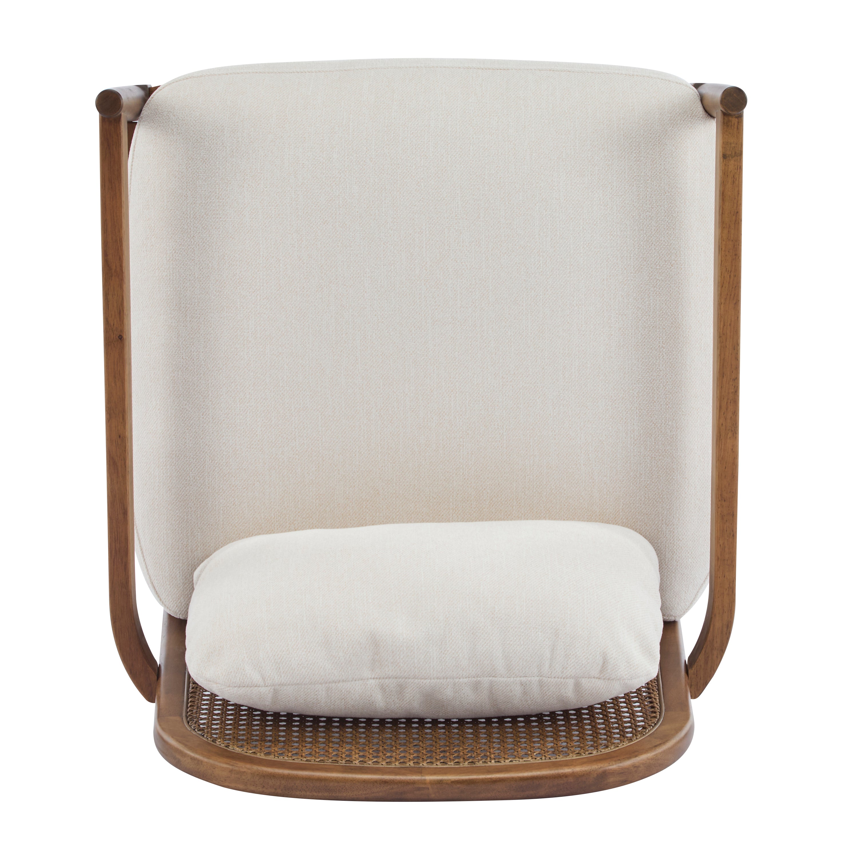 Elliston Rattan Backrest Solid Wood Accent Chair with Cushions - Set of 2