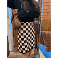 Female High Waist Was Thin Spring And Autumn Small All-match A-line Knitted Hip Skirt