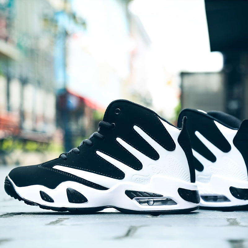 Professional Basketball Shoes for Men, Comfortable High-top Breathable Non-slip Shock Absorbing Lace-up Cushion Sneakers for Training, Running And Stepping
