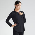 Women's Long-Sleeve Yoga Hoodie — Quick-Dry Nylon Fitness Top