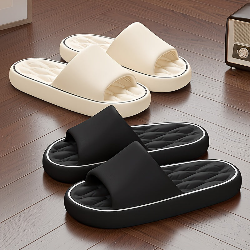 1pc Men'S for home Anti-Slip Slippers Thick Sole Silent Bathroom Shower Soft Elastic Cushioning Slippers Comfortable For Home/Wear Out Non-Stuffy.