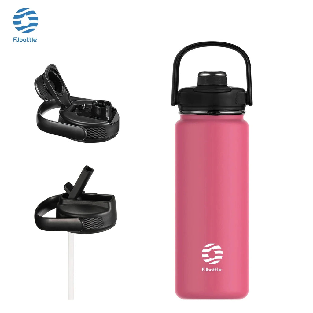 FEIJIAN Thermos Bottle with Straw Sport Stainless Steel Vacuum Flask Insulated Water Bottle with Handle Lid 950/1200ml