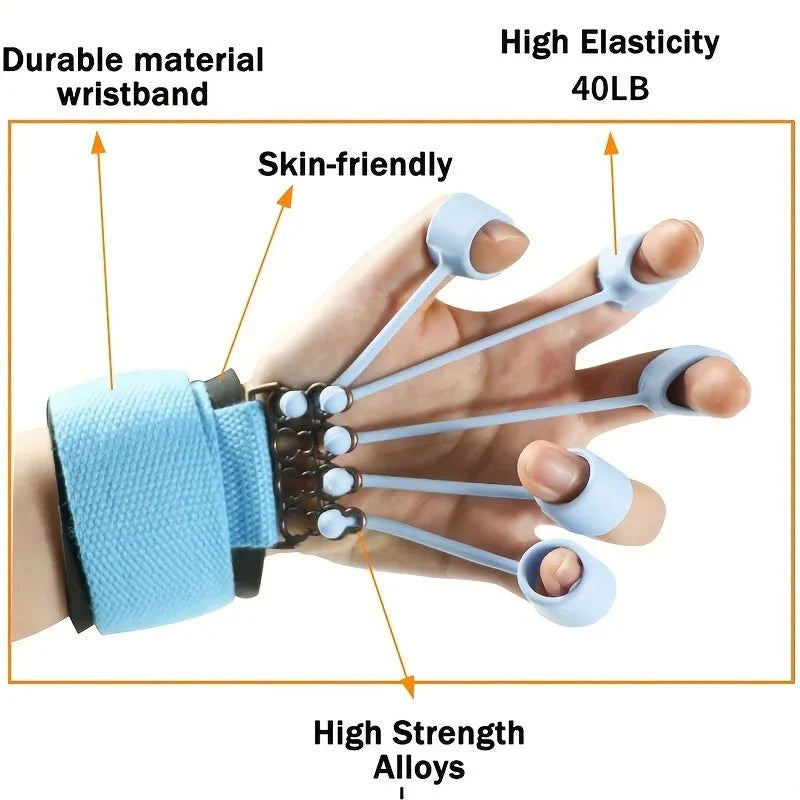 Finger Extensor Exerciser - Silicone Hand Grip Strengthening Trainer with Adjustable Resistance Band, Hand Expander for Enhance