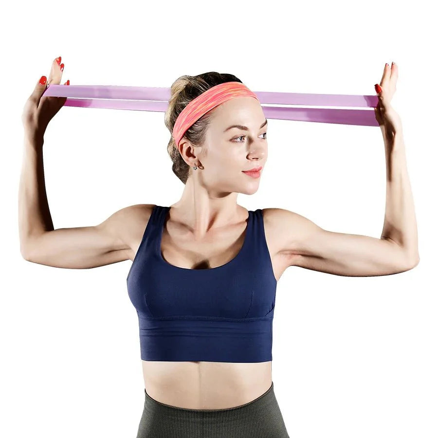 Fitness Elastic Resistance Bands – Pilates, Yoga, Crossfit & Home Gym Training