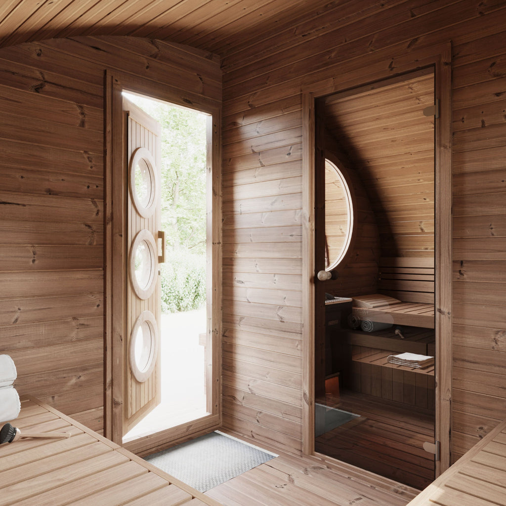 SaunaLife Model G11 Garden-Series Outdoor Home Sauna Kit -2 Room Sauna