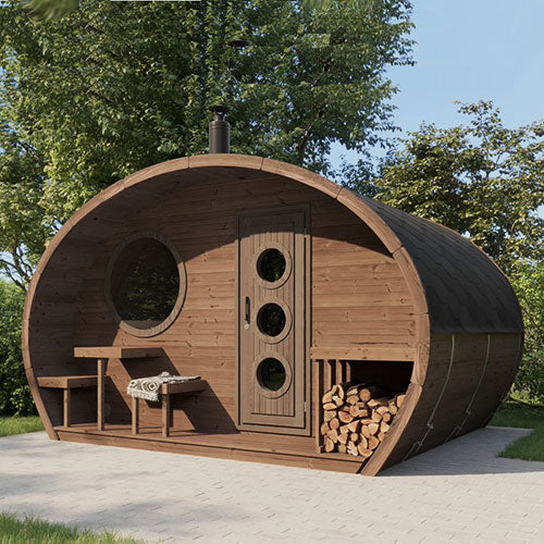 SaunaLife Model G11 Garden-Series Outdoor Home Sauna Kit -2 Room Sauna