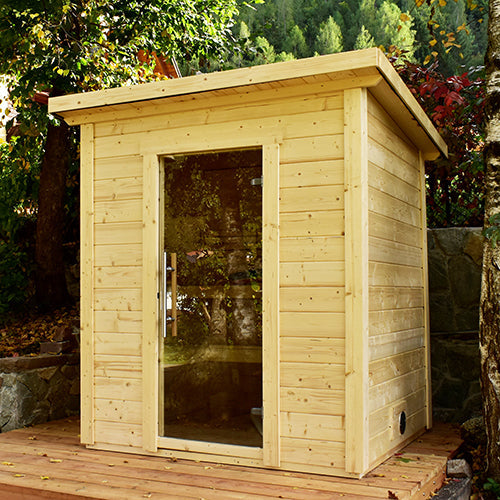 SaunaLife Model G2 Garden-Series Outdoor Home Sauna DIY Kit with LED Light System