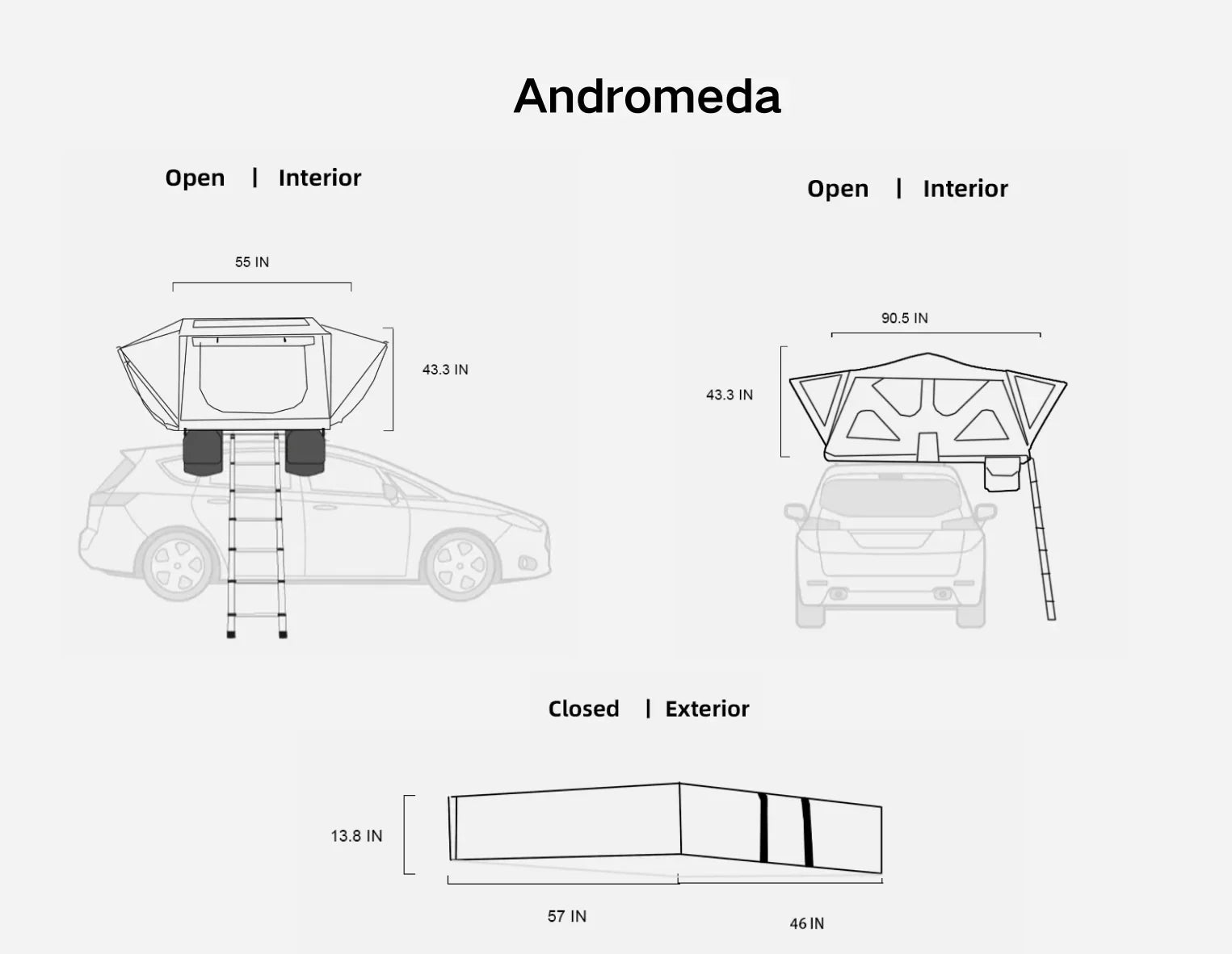 Naturnest Andromeda Roof Top Tent - Soft Shell Dark Green