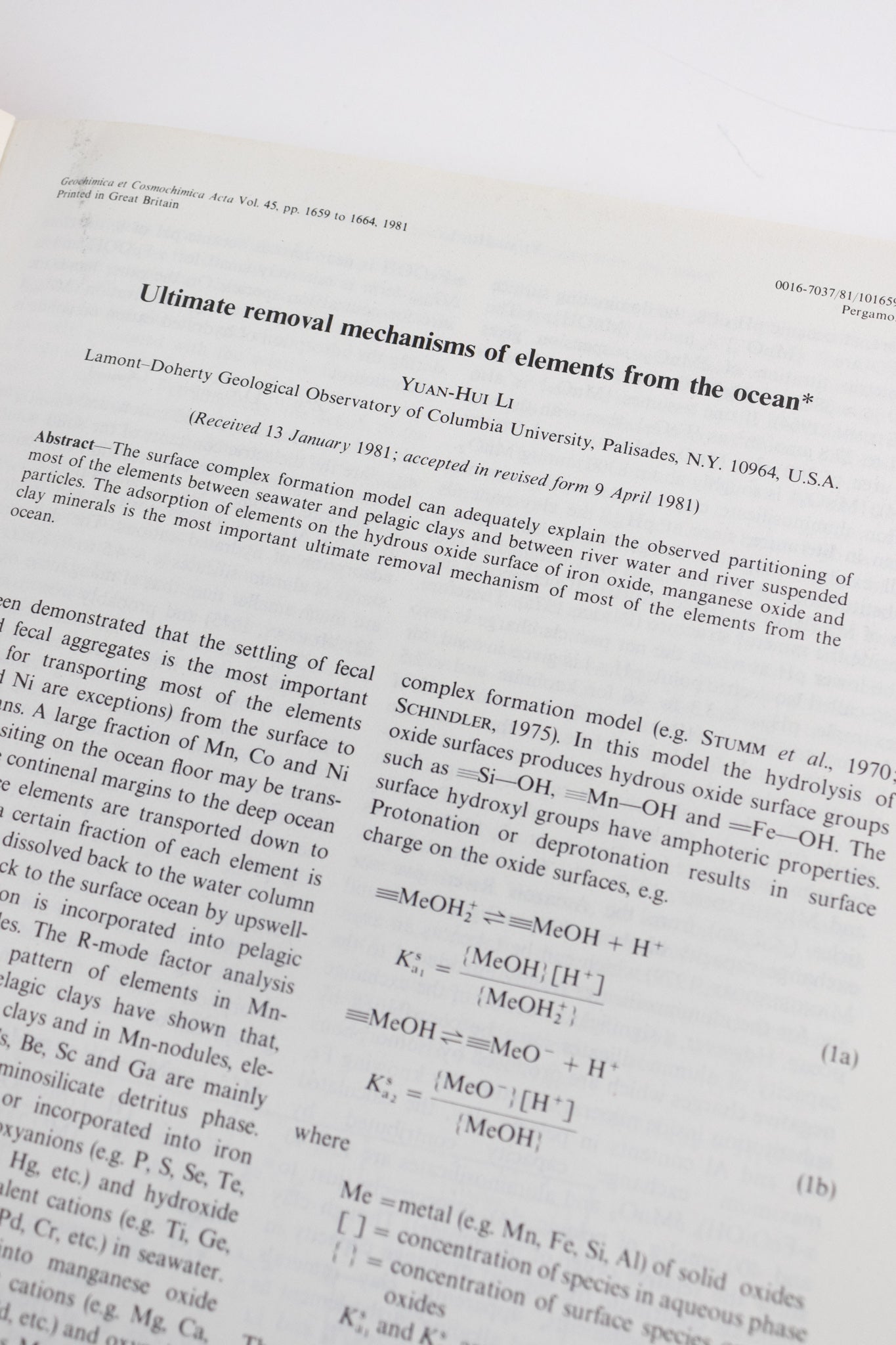 Geochimica et Cosmochimica Acta Journals
