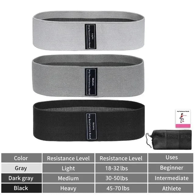 Fabric Resistance Hip & Booty Bands – Glute & Thigh Squat Workout Loops
