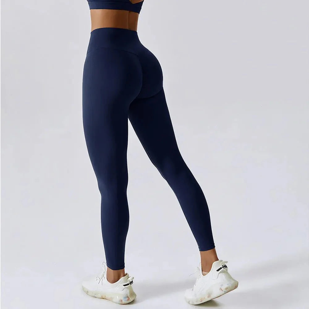 High Waist Seamless Yoga Leggings for Fitness and Exercise
