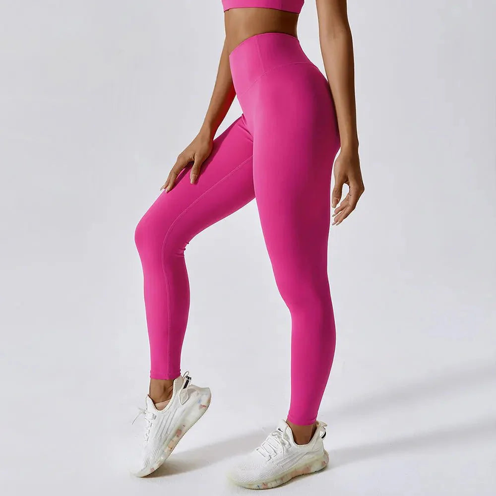 High Waist Seamless Yoga Leggings for Fitness and Exercise