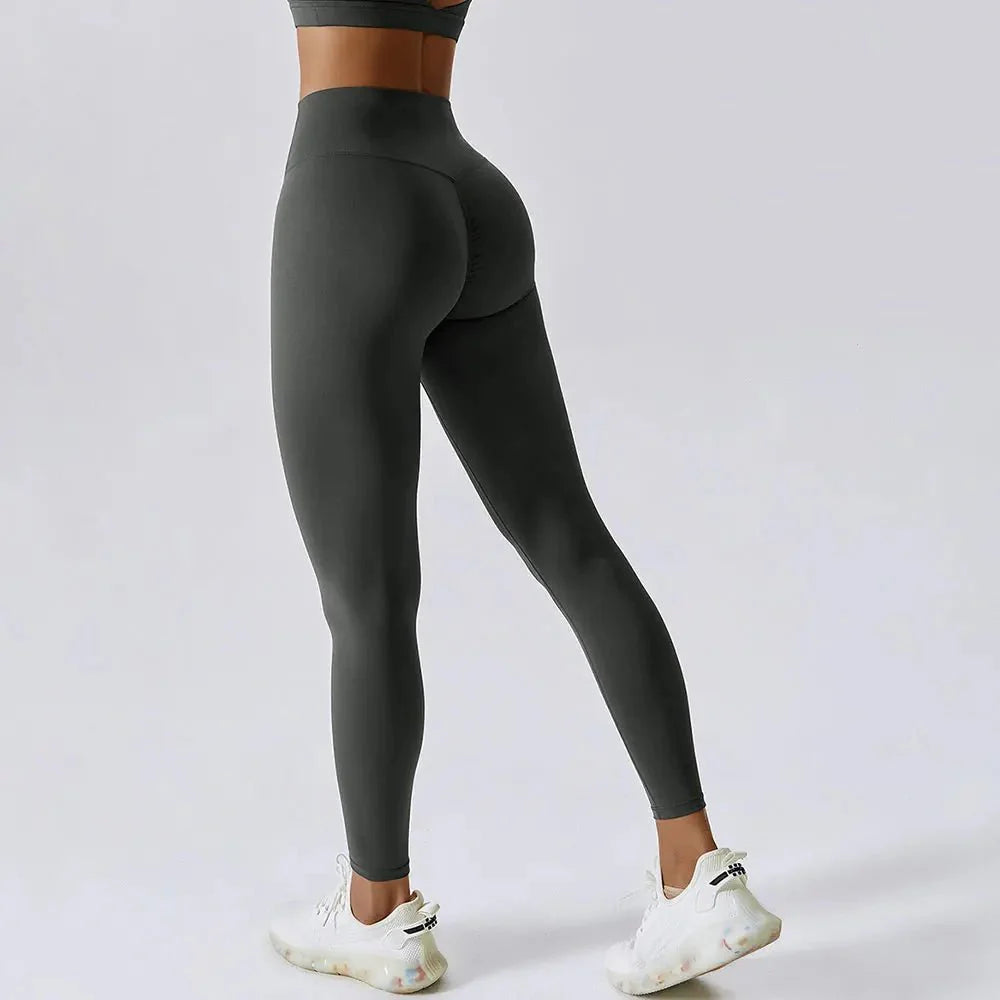 High Waist Seamless Yoga Leggings for Fitness and Exercise