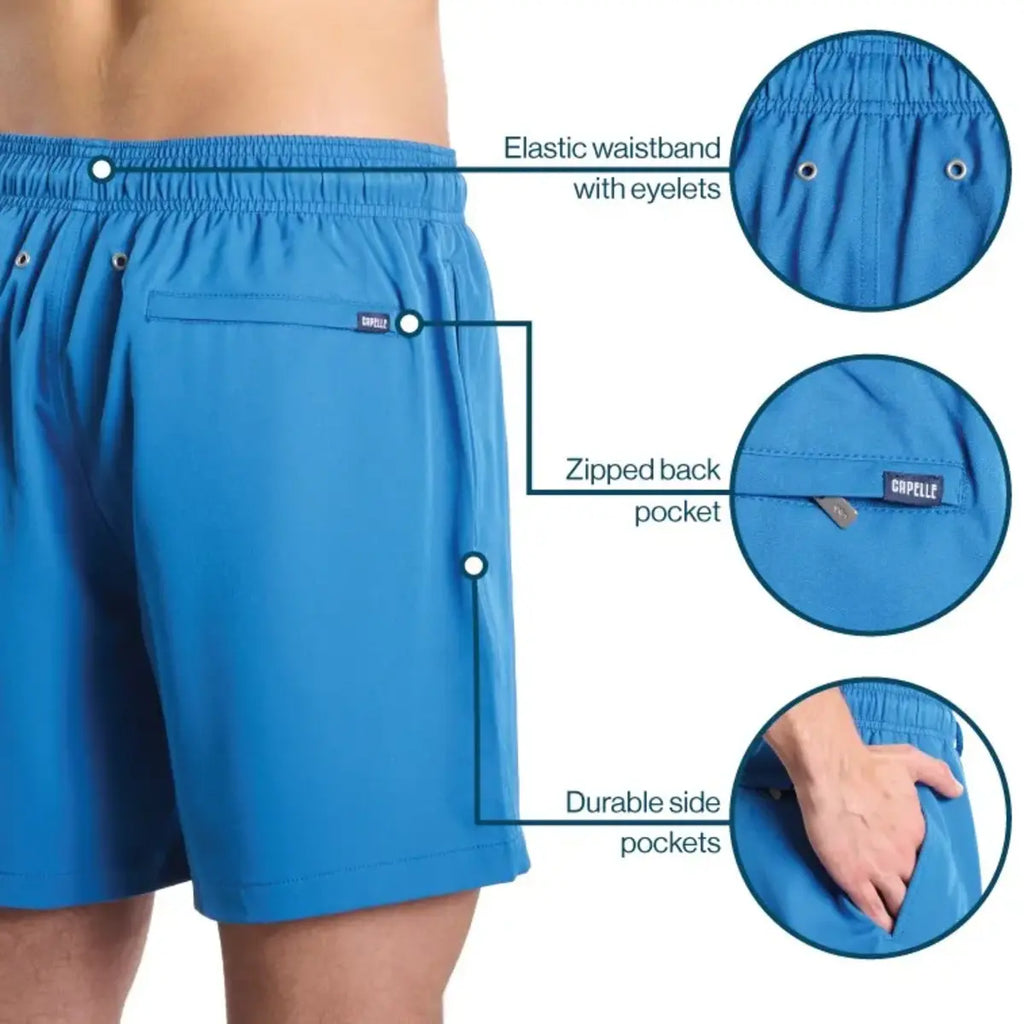 Men’s Premium Compression-Lined Hybrid Shorts – Ocean Blue