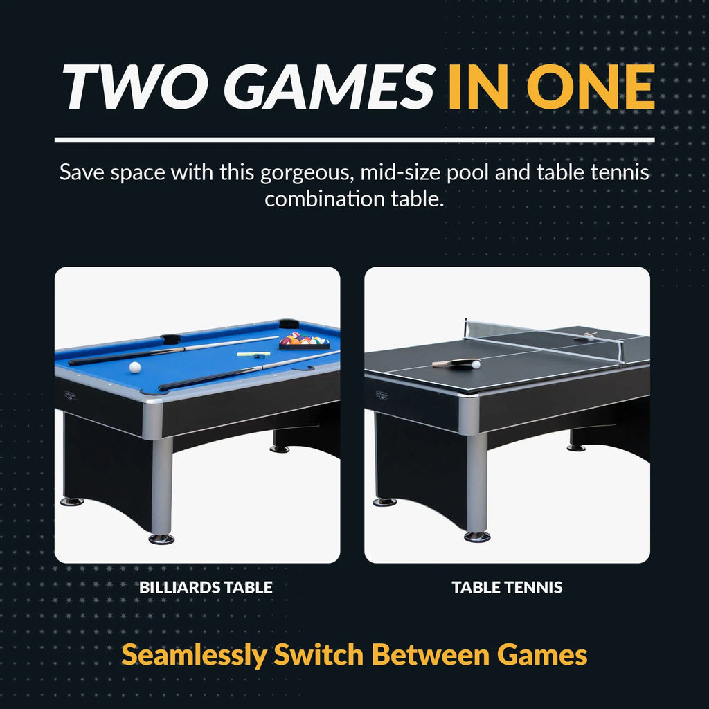 Hathaway Maverick II 7-ft Pool Table with Table Tennis Top