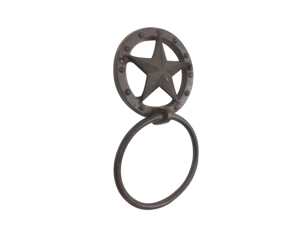 Cast Iron Lone Star Kitchen Bathroom Towel Ring 8.5""