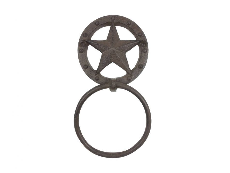 Cast Iron Lone Star Kitchen Bathroom Towel Ring 8.5""