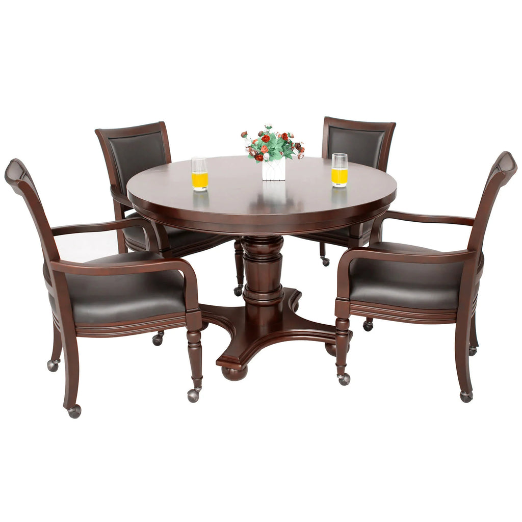 Hathaway Bridgeport 48-in Poker Table and Dining Top with 4 Arm Chairs