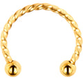 16G 1/2 Gold Tone Seriously Twisted Horseshoe Circular Barbell