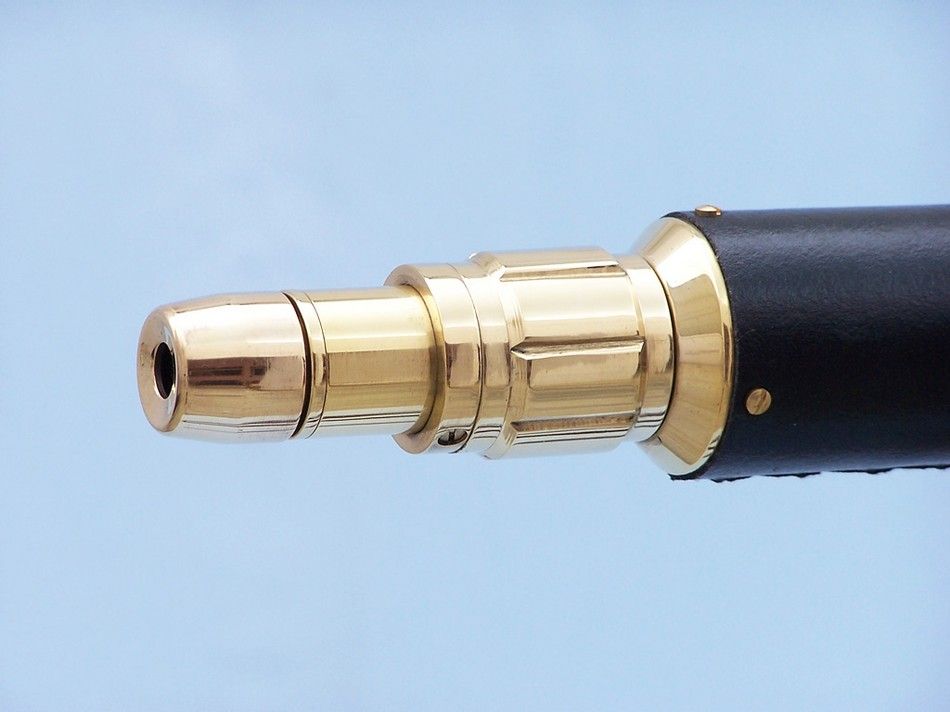 Floor Standing Brass/Leather Anchormaster Telescope 65""