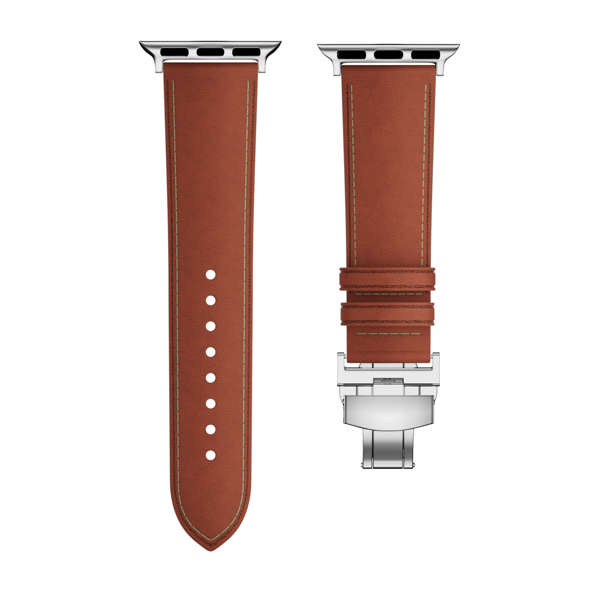 Affordable Genuine Leather Butterfly Buckle Band for Apple Watch