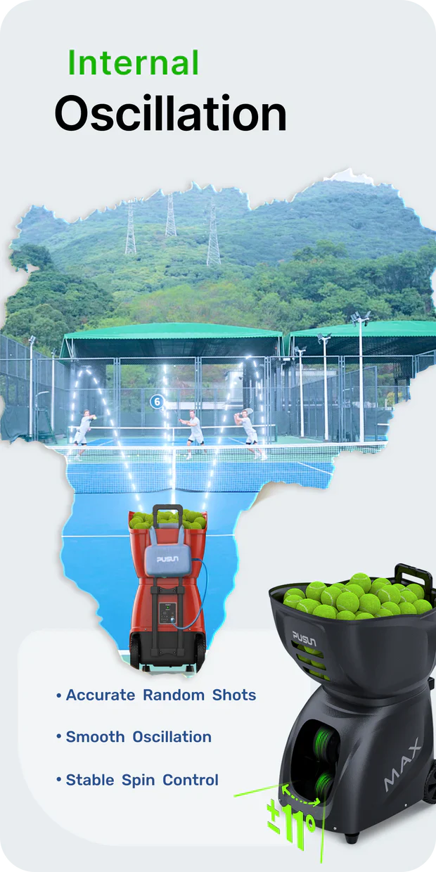 PUSUN PT-MAX C Tennis Ball Machine With APP Control & AI Drills